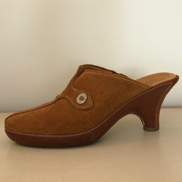 COLE HAAN COGNAC SUEDE MULES - Picture 1 of 8